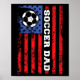 Fotbollspappa Usa Flagga Helt Amerikanska Pappor Poster