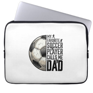 Fotbollspappa Vintage Gravyr Citat Vektor Design_1 Laptop Fodral