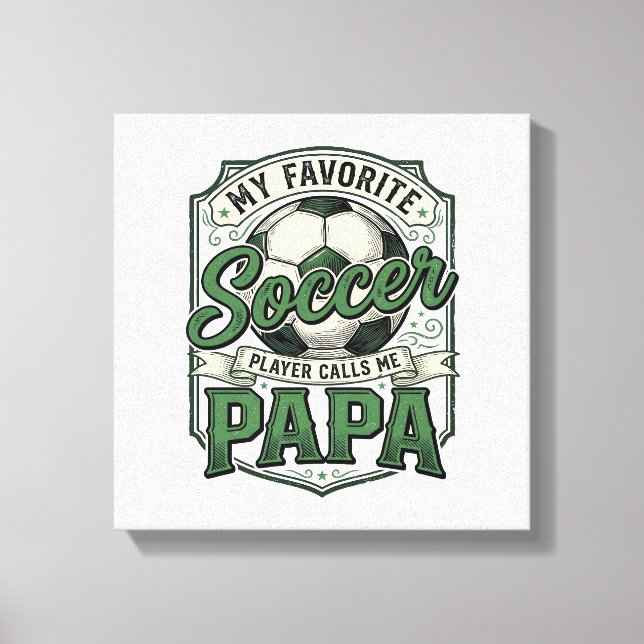 Fotbollspappa Vintage Gravyr Tröja Design_1 Canvastryck (Framsida)