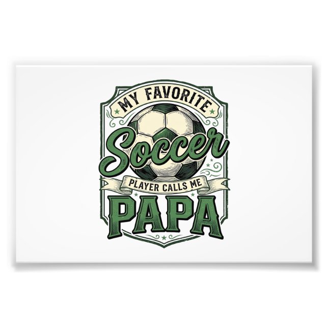 Fotbollspappa Vintage Gravyr Tröja Design_1 Fototryck (Framsidan)