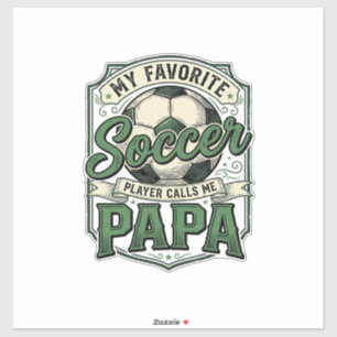 Fotbollspappa Vintage Gravyr Tröja Design_1 Klistermärken