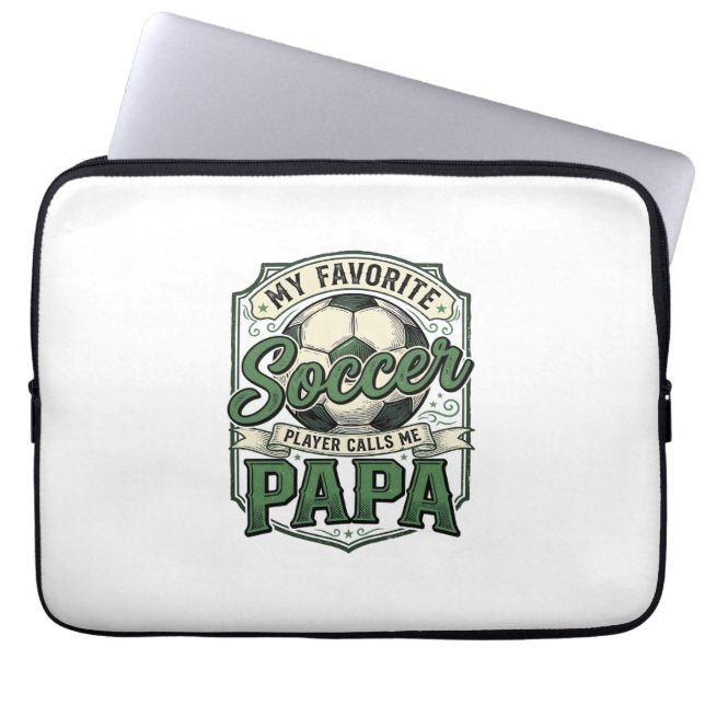 Fotbollspappa Vintage Gravyr Tröja Design_1 Laptop Fodral (Framsidan)