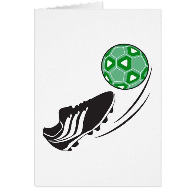Fotbollspark sparkar boll grafik hälsningskort (Framsidan)