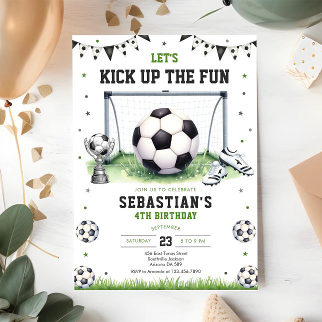 Fotbollspark Uppa Fun Kids Födelsedagsinbjudan Inbjudningar (Skapare uppladdad)