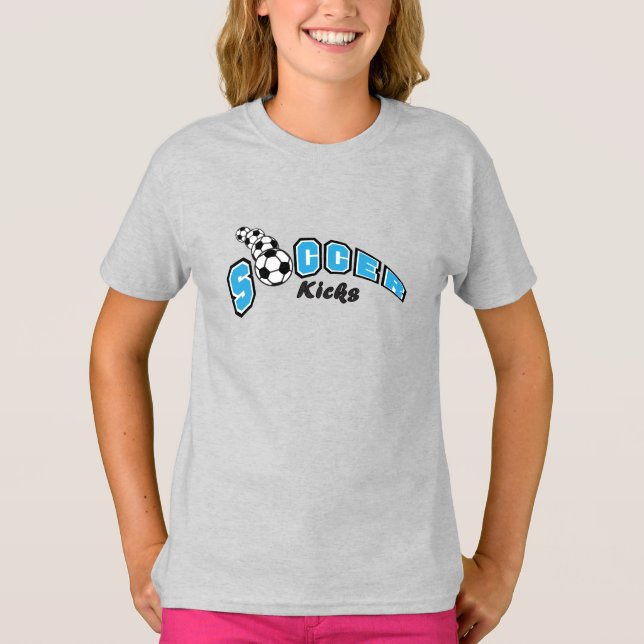 Fotbollsparkningar - Babyblå T Shirt (Framsida)