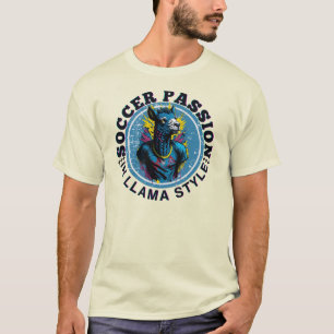 Fotbollspassage i Llama Stil, fotboll T Shirt