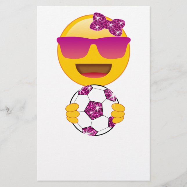Fotbollspelare Emoji för flickor Brevpapper (Framsida)