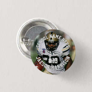 Fotbollspelaren Lägg till Namn-nummerteam och foto Knapp