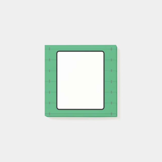 Fotbollsplan Ram med sidolinje-hash-märken Post-it Block (Framsida)