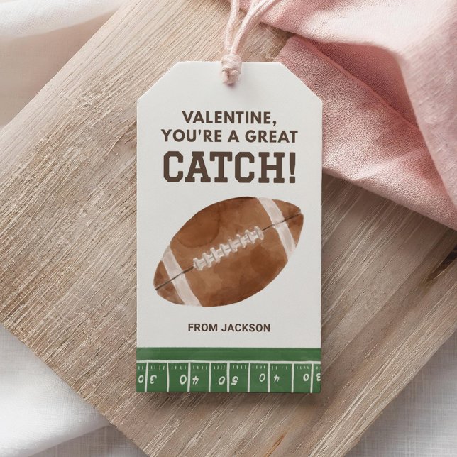 Fotbollsportsport Kids Valentines day Presentetikett (Skapare uppladdad)