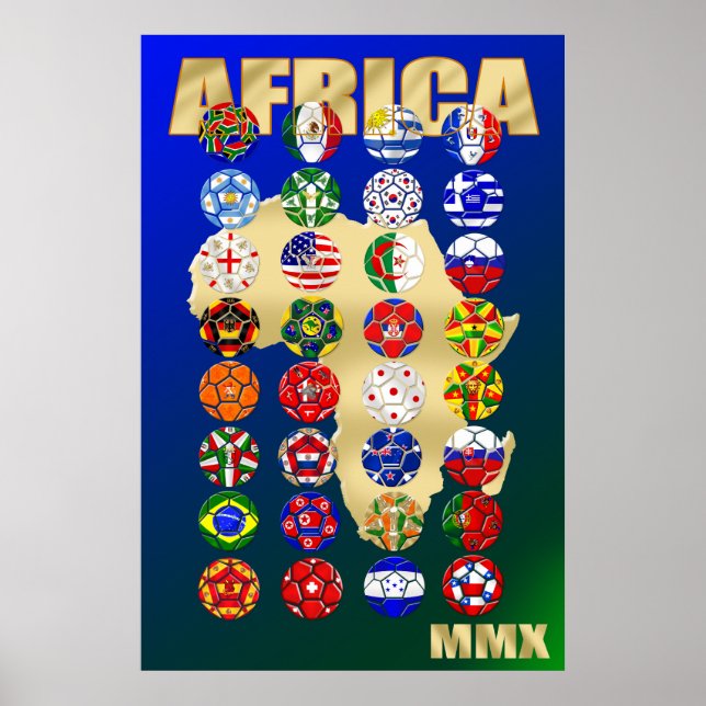 Fotbollsportsskor för fotboll i Afrika Poster (Framsidan)