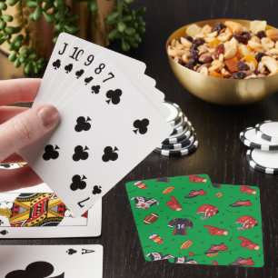 Fotbollsportutrustning med mat Mönster Casinokort