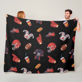 Fotbollsportutrustning med mat Mönster Fleecefilt