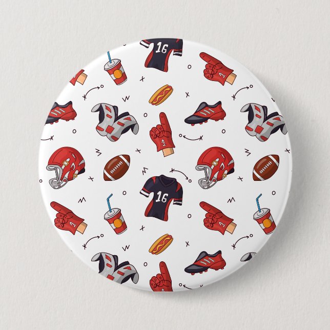 Fotbollsportutrustning med mat Mönster Knapp (Framsida)