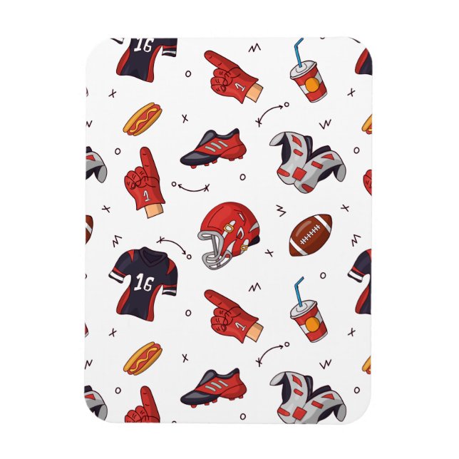 Fotbollsportutrustning med mat Mönster Magnet (Vertikal)