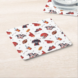 Fotbollsportutrustning med mat Mönster Underlägg Papper Kvadrat