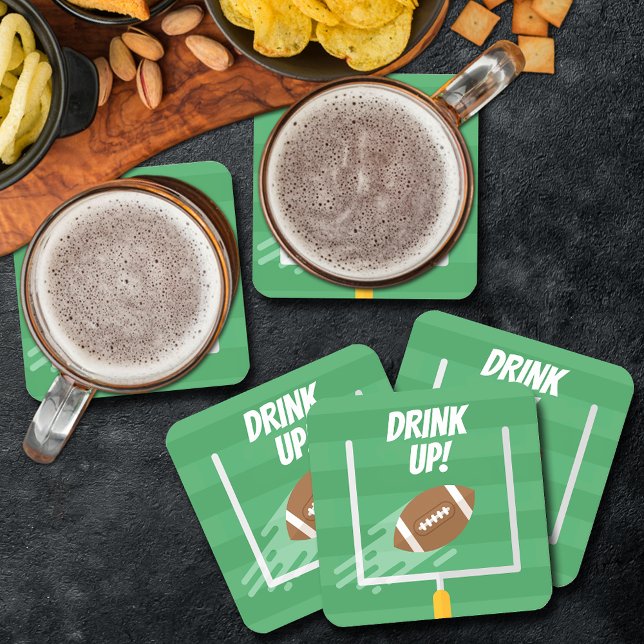 Fotbollspunkt efter höjdpunkter underlägg papper kvadrat (Football Point After Uprights paper coasters)