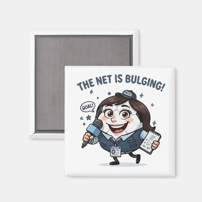 Fotbollsreporter Maskot Magnet (Front/Back)