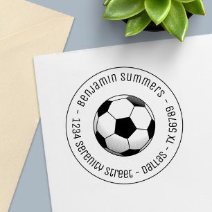 Fotbollsrundan Boll Adress Självfärgande Stämpel