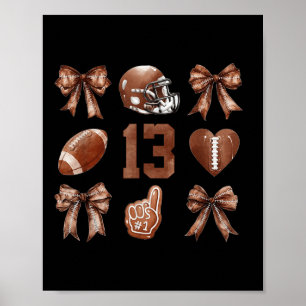Fotbollssäsong Kids Bow Coquette 13:e födelsedag 1 Poster