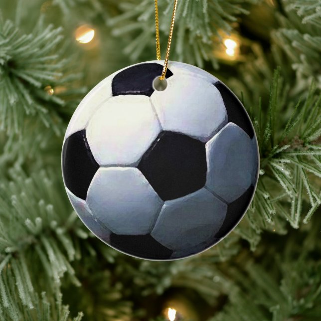 Fotbollsskal - fotbollsskal julgransprydnad keramik (Träd)