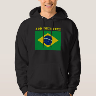 Fotbollsskåp i Brasilien Flagga Vm 2022 Hoodie