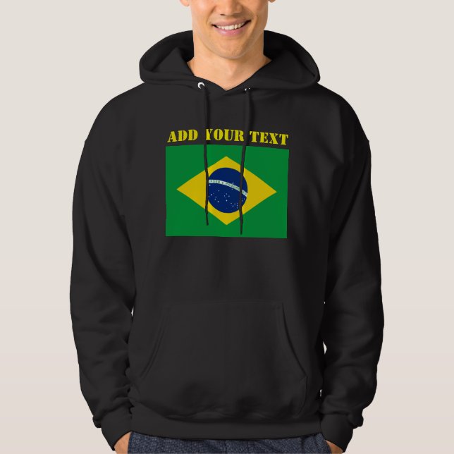 Fotbollsskåp i Brasilien Flagga Vm 2022 Hoodie (Framsida)