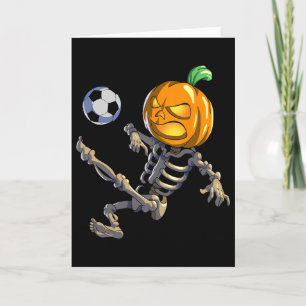 Fotbollsskelett Halloween Män Pojkar Fotboll Hallo Kort