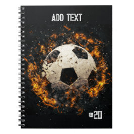 Fotbollsskena med Flames Spiral fotopatbok Anteckningsbok