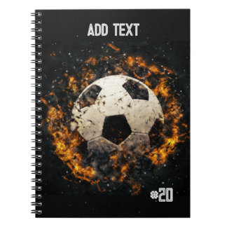 Fotbollsskena med Flames Spiral fotopatbok Anteckningsbok