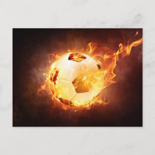 Fotbollsskena vid brand vykort