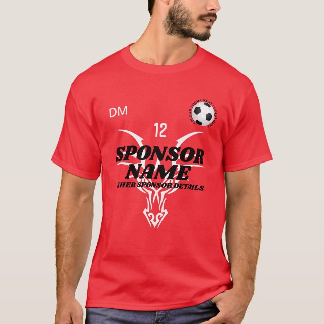 Fotbollsskjortan Skapar ditt eget fotbollslag T Shirt (Framsida)