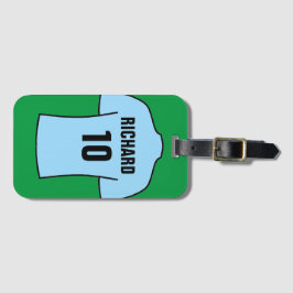 Fotbollsskjortor i lätt blå bagagebricka