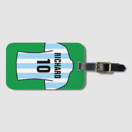 Fotbollsskjortor i lätt blå bagagebricka