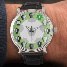 Fotbollsskjortor med Black & White Rand Armbandsur