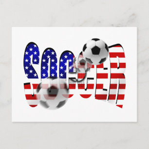 Fotbollsskjut flagga av USA:s målverk Vykort
