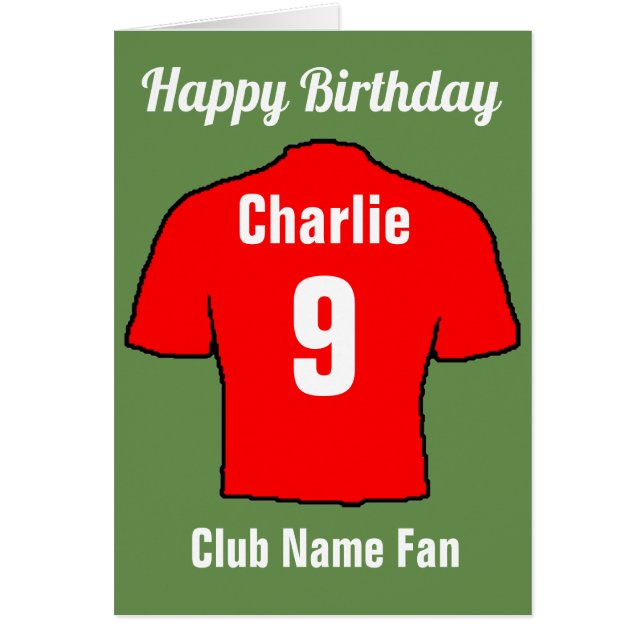 Fotbollsskjut Klubb för att anpassa Hälsningskort (Framsidan)