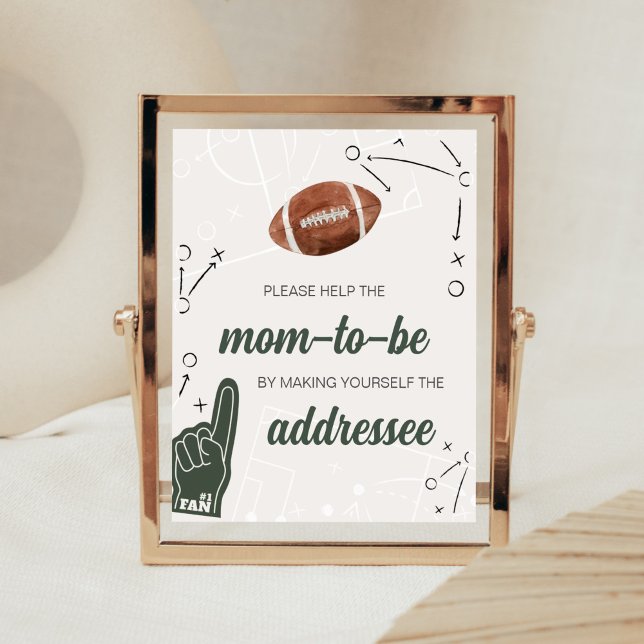 Fotbollsskon, babykuvert, Station Poster (A Little All Star Baby Shower Envelope Station Sign)