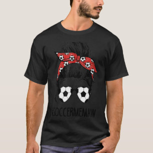 Fotbollsskon Memaw Life Messy Bun Mors dag Women S T Shirt