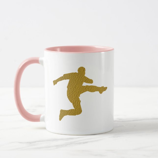 Fotbollsskor | Coola Golden Leather-utseende Mugg (Vänster)
