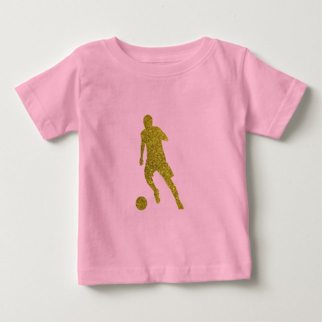 Fotbollsskor | Coola Guld Glitter Titta T Shirt (Framsida)
