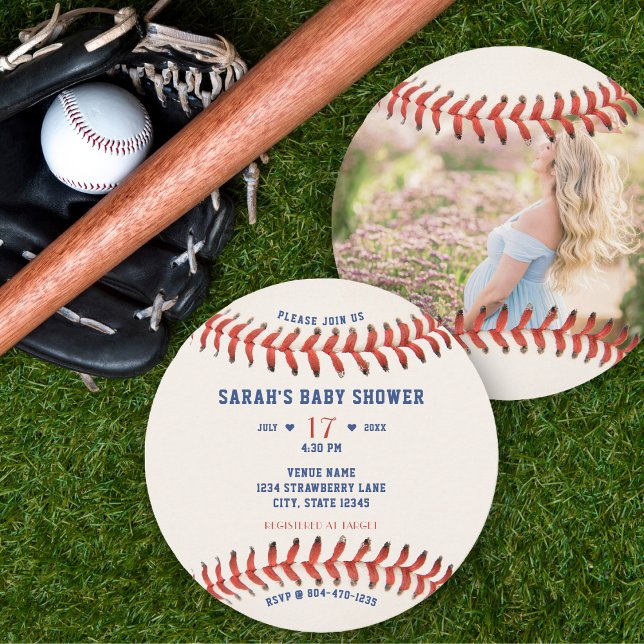 Fotbollsskor för baskiska fotboll inbjudningar (Baseball Softball Sport Photo Baby Shower Invitation)