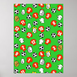 Fotbollsskur Poster med rödskjortor