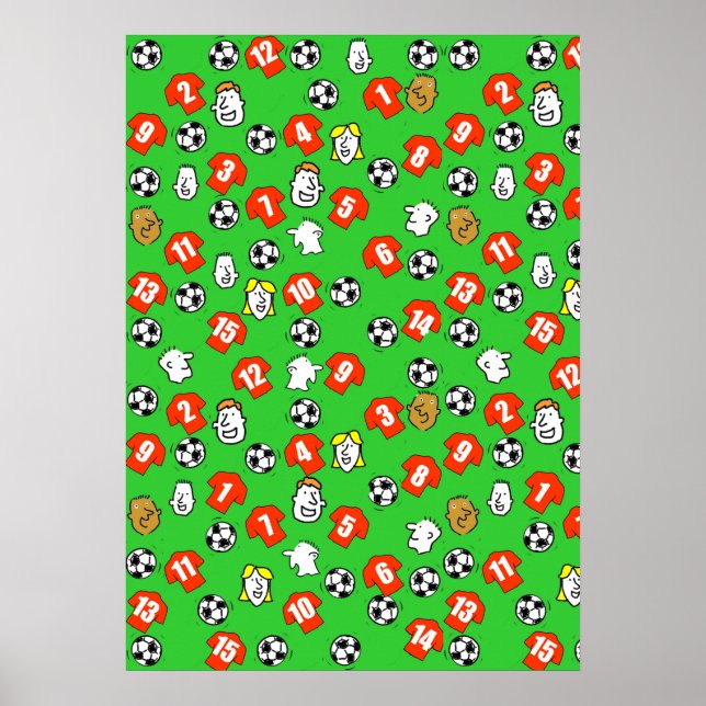 Fotbollsskur Poster med rödskjortor (Framsidan)