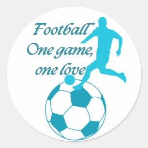 Fotbollsspel, underbart spel runt klistermärke