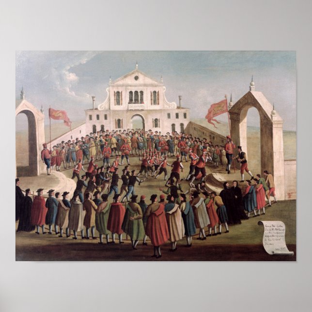 Fotbollsspel vid Sant'Alvise, Venedig Poster (Framsidan)