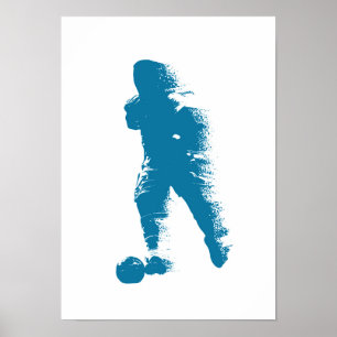 Fotbollsspelare - Abstrakt akvarellkonst Poster
