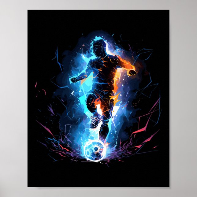 Fotbollsspelare Blixt  Poster (Framsidan)