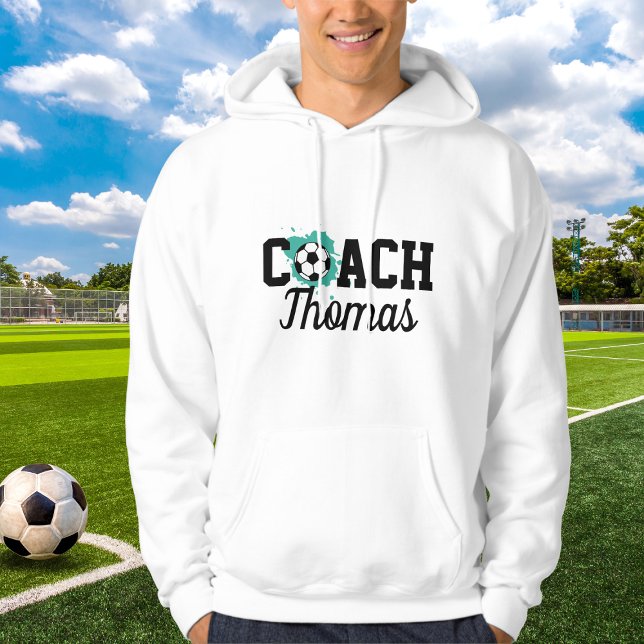 Fotbollsspelare Boll Paint Stänk Namn Sports Hoodie (Skapare uppladdad)