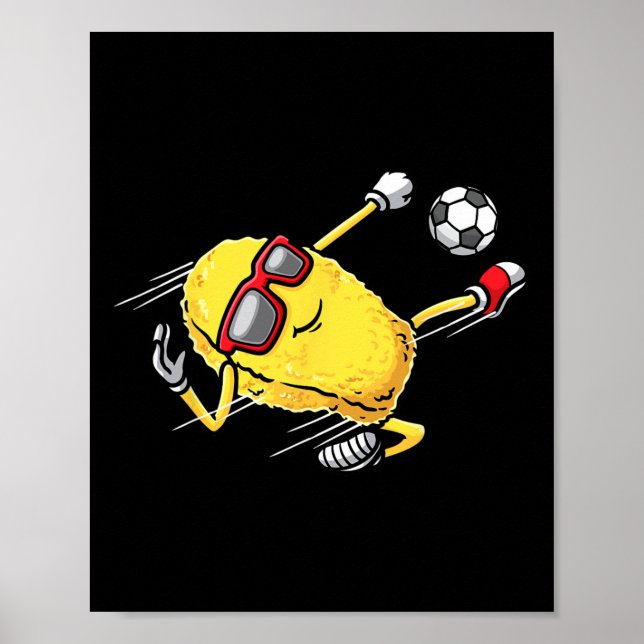 Fotbollsspelare Chicken Nugget Spelar Fotboll Flic Poster (Framsidan)